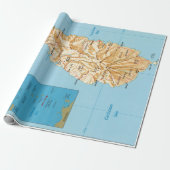 St. Lucia Island Map (1991) Geschenkpapier (Ungerollt)