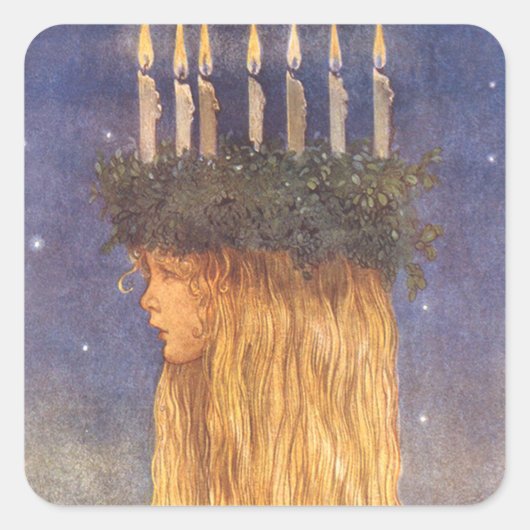 St Lucia John Bauer Quadratischer Aufkleber (Vorderseite)