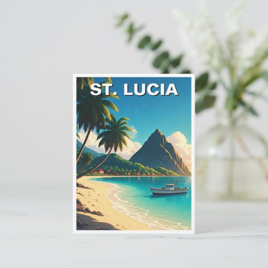 St. Lucia Karibik Postkarte (Stehend Vorderseite)