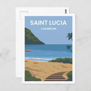 St. Lucia Karibischer Reiseort Postkarte