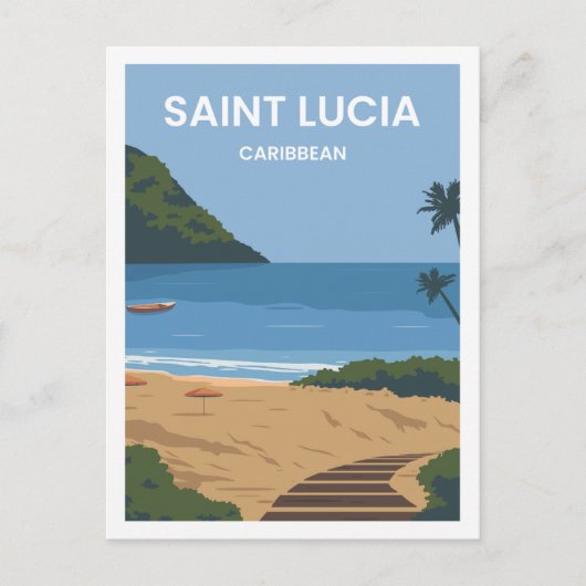St. Lucia Karibischer Reiseort Postkarte (Vorderseite)
