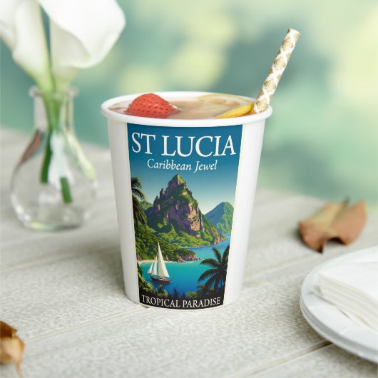 St. Lucia Karibisches Juwel Pappbecher (In Situ)