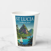 St. Lucia Karibisches Juwel Pappbecher (Vorderseite)