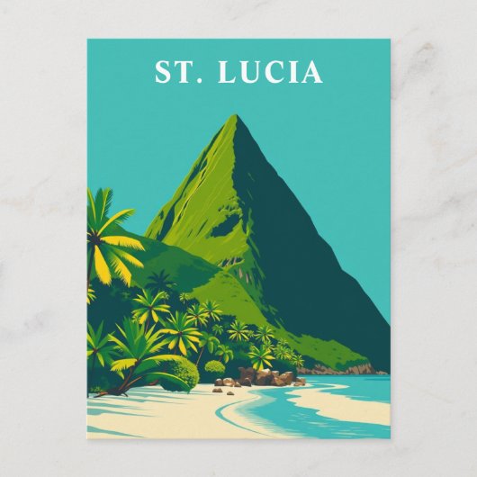 St. Lucia Karibisches Treiben Postkarte (Vorderseite)