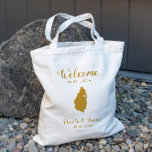 St. Lucia Karte Hochzeit Begrüßungstasche, Gold Tragetasche<br><div class="desc">Hochzeitswochenende Begrüßungsgeschenktasche für Gäste aus der Stadt,  um Ihre Hochzeit,  mit dem Bild von St. Lucia,  mit Herz können Sie an der genauen Lage platzieren. Fülle die Tasche mit deinen Lieblingsgoodies.</div>