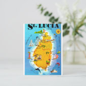 St Lucia Karte Postkarte (Stehend Vorderseite)