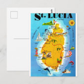 St Lucia Karte Postkarte (Vorne/Hinten)