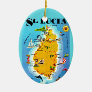 St. Lucia Karte Postkarte Ornament