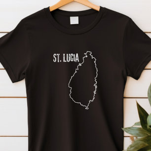 St. Lucia Länderkarte Linienförmige Staatsgrenze v T-Shirt