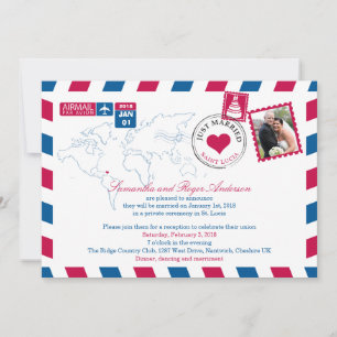 St. Lucia Luftpost Hochzeitsempfang Einladung