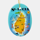 St Lucia Map Postcard Ornament (Hinten)