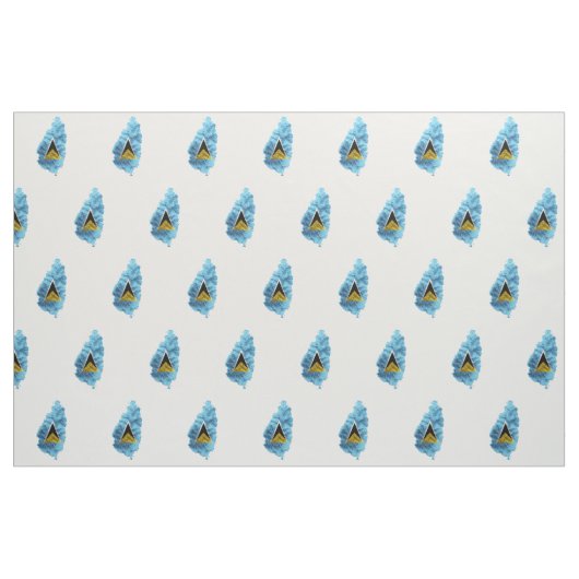 St Lucia Map Stoff (Fat Quarter (45,7 x 55,9 cm))