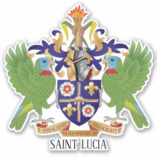 St. Lucia National Coat Arms Patriotic Aufkleber (Vorderseite)