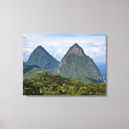 St Lucia Pitons Canvas Print Leinwanddruck (Vorderseite)