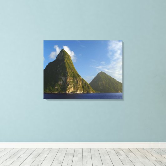 St Lucia Pitons Leinwanddruck (Insitu (Holzboden))