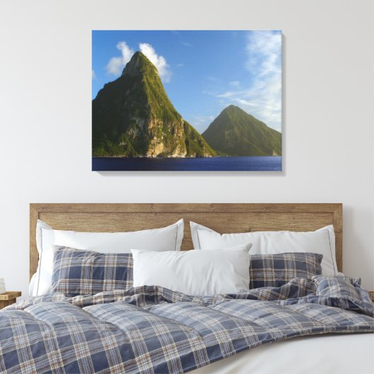 St Lucia Pitons Leinwanddruck (Insitu (Schlafzimmer))