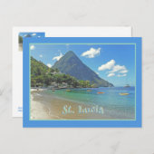 St. Lucia/ Pitons Postkarte (Vorne/Hinten)