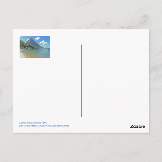 St. Lucia/ Pitons Postkarte (Rückseite)