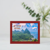St. Lucia Pitons Postkarte (Stehend Vorderseite)