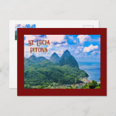 St. Lucia Pitons Postkarte (Vorne/Hinten)