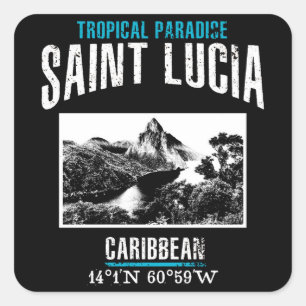 St. Lucia Quadratischer Aufkleber