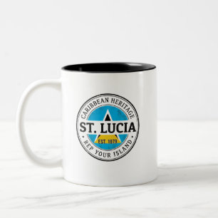 St. Lucia Reisepass-Stempel Karibisches Erbe Zweifarbige Tasse