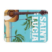 St. Lucia Retro Holiday Poster Art Magnet (Horizontal)
