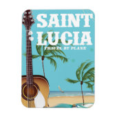 St. Lucia Retro Holiday Poster Art Magnet (Vertikal)