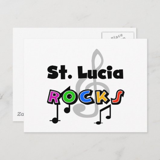 St. Lucia Rocks Postkarte (Vorne/Hinten)