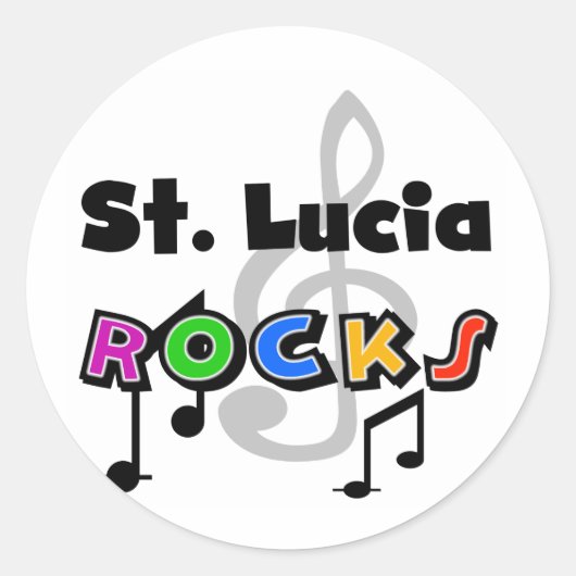 St. Lucia Rocks Runder Aufkleber (Vorderseite)