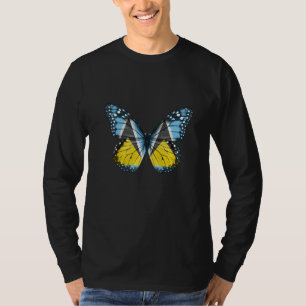 St. Lucia St. Lucia-Flagge Schmetterling T-Shirt
