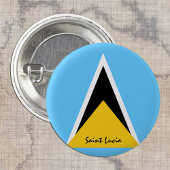 St. Lucia-Taste, patriotische St. Lucia-Flagge Button