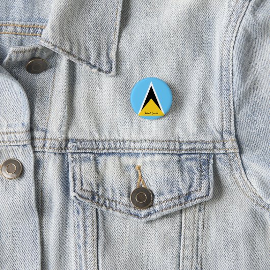 St. Lucia-Taste, patriotische St. Lucia-Flagge Button (Beispiel)