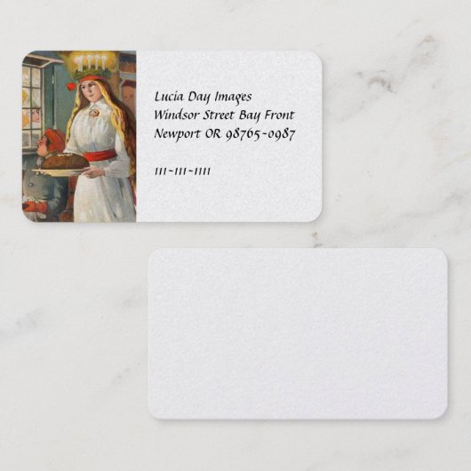 St. Lucia und Kind Bringing Safran Brot Visitenkarte (Vorne/Hinten)