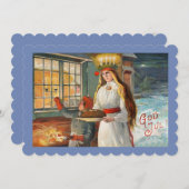 St. Lucia und Kind liefern Safran Breads Einladung (Vorne/Hinten)