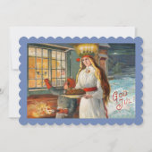 St. Lucia und Kind liefern Safran Breads Einladung (Vorderseite)