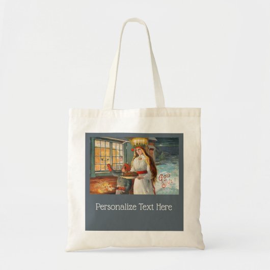 St. Lucia und Kind Lieferung Safran Brot Tragetasche (Vorne)