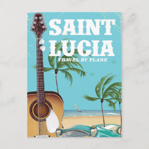 St. Lucia Vintage-Feriendruck Kunst Postkarte