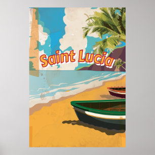 St. Lucia Vintage-Urlaubsposter Poster