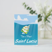 St. Lucia Vintager Urlaub Poster Postkarte (Stehend Vorderseite)