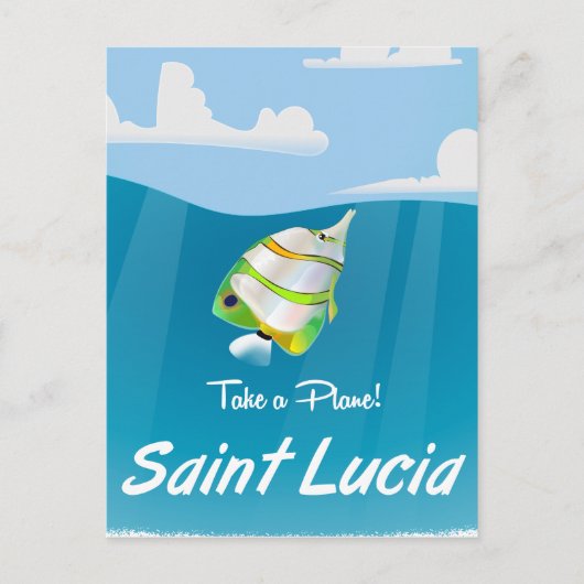 St. Lucia Vintager Urlaub Poster Postkarte (Vorderseite)