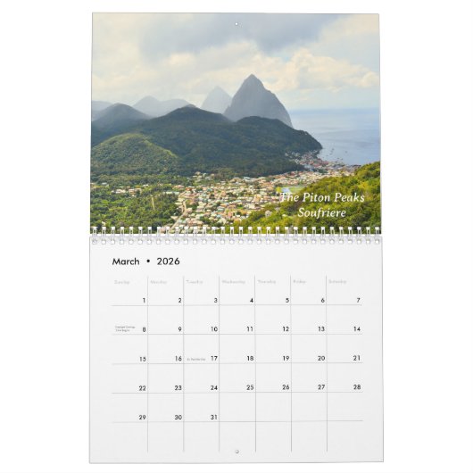 St. Lucia Wall Calendar Kalender (Mär 2026)