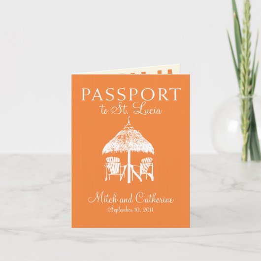 St. Lucia Wedding Passport Einladung (Vorderseite)