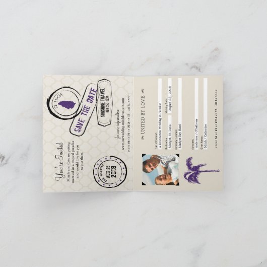 St. Lucia Wedding Passport Einladung (Innenseite)