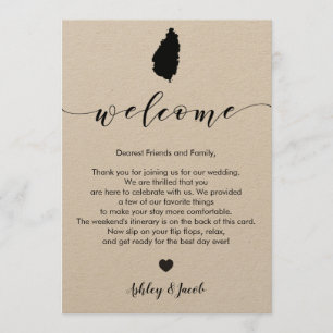 St. Lucia Wedding Welcome Letter & Itinerary Card Programm