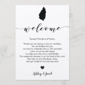 St. Lucia Wedding Welcome Letter & Itinerary Card Programm (Vorderseite)