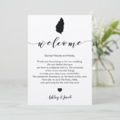 St. Lucia Wedding Welcome Letter & Itinerary Card Programm (Stehend Vorderseite)
