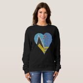 St Lucian Aruban Flag Herz Sweatshirt (Vorne ganz)