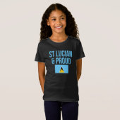 St Lucian & Proud Saint Lucia Flag T-Shirt (Vorne ganz)