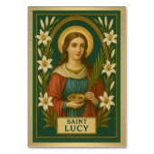 St. Lucy Katholic Wedding Table Card Tischnummer (Rückseite)